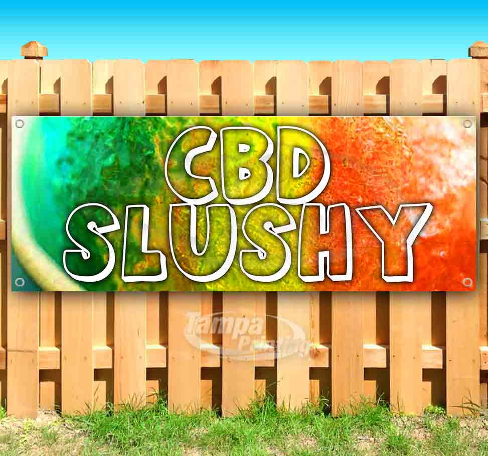 CBD Slushy 13 oz Banner Heavy-Duty Vinyl Single-Sided with Metal Grommets 
