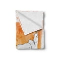 thumbnail image 2 of Goat Soft Flannel Fleece Throw Blanket, Horned Animal Ranch Theme 2 Mammals Standing on Vibrant Grungy Background, Cozy Plush for Indoor and Outdoor Use, 60" x 80", Orange Yellow White, by Ambesonne, 2 of 6