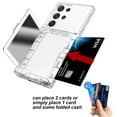 thumbnail image 3 of for Samsung Galaxy S23 Ultra Back Case with Credit Card Holder & Hidden Mirror, Two Layer Shockproof Heavy Duty Protection Cover Protective Anti-Scratch Silicone Hard PC Case - Clear, 3 of 6