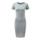 thumbnail image 5 of Vestido recto de manga corta y cuello redondo para mujer - Poliéster liso, largo hasta la rodilla, informal para el día a día y para salir, 5 of 7