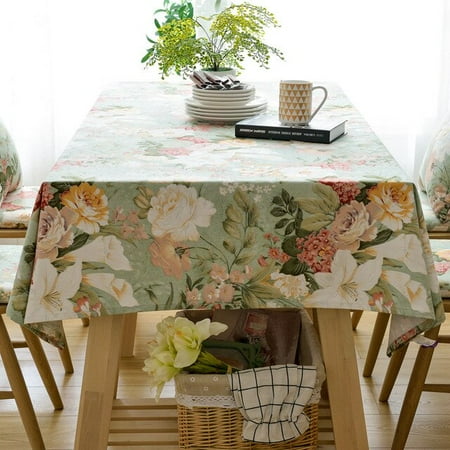 

UMMH Rose Pastoral Luxury Tablecloth Jacquard Cotton Linen Tablecloth Palace Wedding Banquet Long Table Decoration Cover Cloth