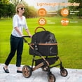 thumbnail image 2 of BestPet 3-Wheeled 3-in-1 Dog & Cat Stroller with Detachable Carrier, Black, 2 of 8