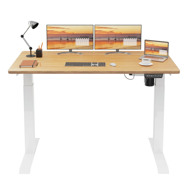 Kyala Electric Standing Desk, 55 x 24 inch Adjustable Height Desk Home Office Computer Workstation Sit Stand Up Desk with Large Mouse Pad Inbox Zero