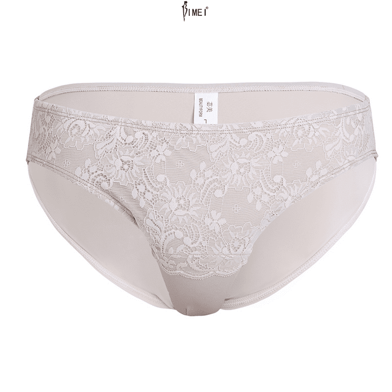 BIMEI Mens Hiding Gaff Panty Shaping Pants Lace Control Brief for  Crossdresser,Beige,2XL 