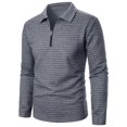 thumbnail image 3 of Men's Quarter Zip Knit Sweater Neck Casual Pullover Ribbed Edge Comfortable Stylish Warm Winter Top Mens Casual Crew Neck Basic Tees, 3 of 5
