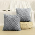 thumbnail image 7 of decorUhome Pack of 2 Throw Pillow Covers 16x16, Soft Plush Faux Wool Couch Pillow Covers, Grey (Pillow Cover Only, No Inserts Included), 7 of 7