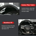 thumbnail image 4 of XUKEY D-Shaped Car Steering Wheel Cover 14.5"-15'' Non-slip Carbon Fiber Black Leather, 4 of 7