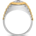 thumbnail image 2 of 10K Two-Tone Ibgoodman Men's Polished Satin And Textured 3/8 Carat A Quality Diamond Ringsize 10 - Jbsp, 2 of 5