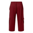 thumbnail image 4 of JTieacloth Drawstring Pants for Men Men's Casual Cargo Pants With Pocket Design Comfortable Stretch Fabric Relaxed Fit Outdoor Work Travel Everyday Wear Durable Lightweight Trousers For Men Red, 4 of 5