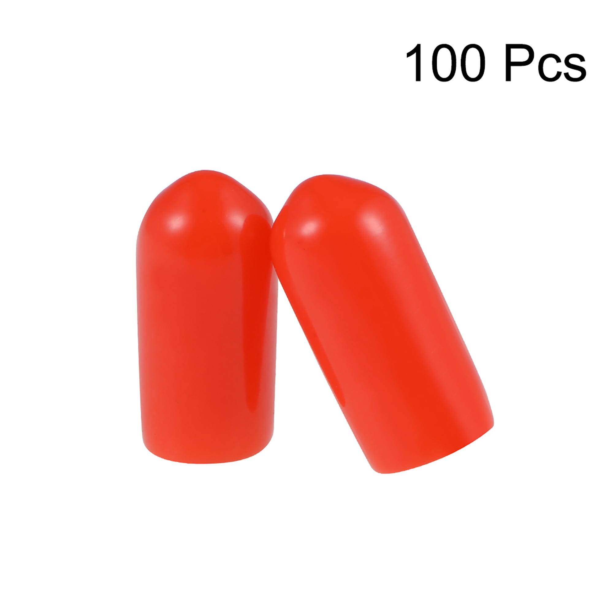 uxcell Screw Thread Protectors 5.5mm ID Round End Cap Cover Red Flexible Tube Caps Tubing Tip 100pcs