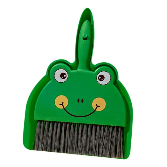Frogs Mini Household Sweeping Broom and Dustpan Set, Nesting Snap-on