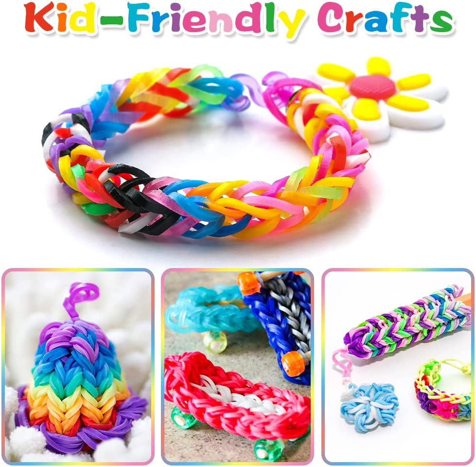 Expressions D.I.Y. 1200 Rainbow GLITTER Latex-free Rubber Band Bracelet  Refill Loom Pack