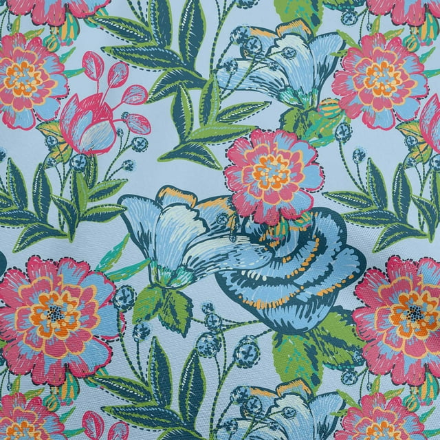 oneOone Viscose Jersey Light Blue Fabric Florals Craft Projects Decor Fabric Printed By The Yard 60 Inch Wide