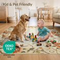 thumbnail image 4 of ODIKA 2'x3' Ultra-Soft Accent Mat, Beige Tone Vintage Traditional Distressed Border Textured None Washable, Bare feet friendly, Easy Care Indoor rug for Bedside, Footrest, 4 of 7