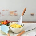 thumbnail image 5 of 3 Packs Multifunction Spatula Spoon, Great for Both Cooking and Serving Durable BPA-Free Matte Black Silicone, Acacia Wood Handles, Safe for Nonstick Cooking Surfaces (White), 5 of 7