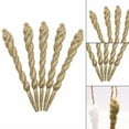 thumbnail image 3 of 12 Pcs Plastic Hanging Icicles Drop Ornament for Christmas Tree Wedding Party Decorations,Gold, 3 of 6