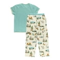 thumbnail image 4 of Lazy One Women's Pajama Set, Short Sleeves with Cute Prints, Relaxed Fit, Road Trip, National Parks, 4 of 7