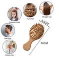 thumbnail image 2 of Peine de madera con cerdas de madera, cepillo para desenredar y peinar el cabello de mujer, 2 of 5
