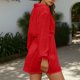 thumbnail image 5 of TaTaai Women's Summer Casual Solid Color Lapel Button Down Long Sleeve Loose Short Dress Lightweight Beach Cover Up Fashion Versatile Shirt Dress Gift, 5 of 6