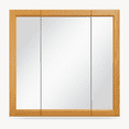thumbnail image 4 of Design House 30" Wood Wall Mount Tri-View Medicine Cabinet, Honey Oak, 4 of 13