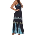 thumbnail image 4 of Sakkas Batik Triangle Smocked Empire Waist Dress - Navy / Turquoise - One Size, 4 of 4