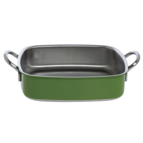 HUBERT Casserole Pan, 3-Ply Stainless Steel Square Green- 10 1/4"L x 10 1/4"W x 3"H