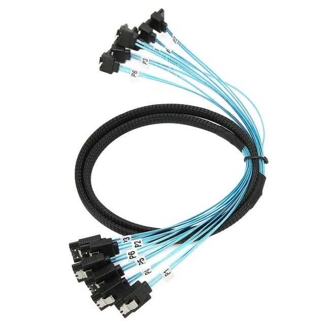 Mini cable sas 6 a 6 cable curvo recto 6gbps anti interferencia de doble grupo cable para ssd