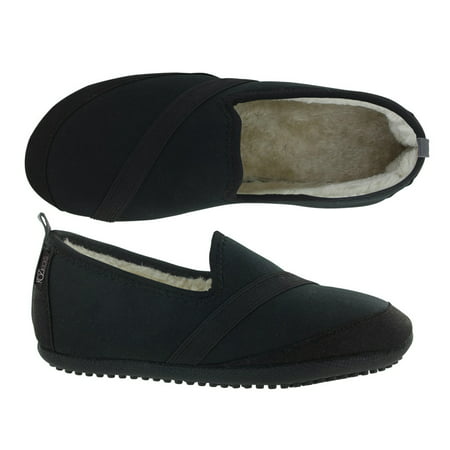 KoziKicks Active No-Slip Slippers with Rubber Sole & Fur Lining for