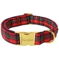thumbnail image 1 of Collar de perro de estilo único con patas escocesas a cuadros negros y rojos para perros, 1 of 6