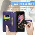 thumbnail image 2 of Allytech Samsung Galaxy Z Fold5 Flip Wallet Case, Luxury PU Leather [Butterfly & Flower Embossed] Magnetic Clasp Stand Case Built-in Card Slots & Cash Pocket, Shockproof Wrist Strap Case, Purple, 2 of 16