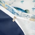 thumbnail image 4 of Castle Fairy Warm Watercolor Freshwater Pike Bedding,Reef Jellyfish Coastal Underwater Scene Duvet Cover Full,Teal Orange,Navy Blue Reversible,3pcs,No Comforter,1 Duvet Cover and 2 Pillowcases, 4 of 6