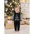 thumbnail image 2 of Conjunto de pijamas navideños familiares a juego con estampado de cuadros y letras. Pijamas de vacaciones para papá, mamá y niños., 2 of 9