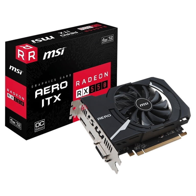 MSI RX 550 AERO ITX 4G OC - Graphics card - Radeon RX 550 - 4 GB