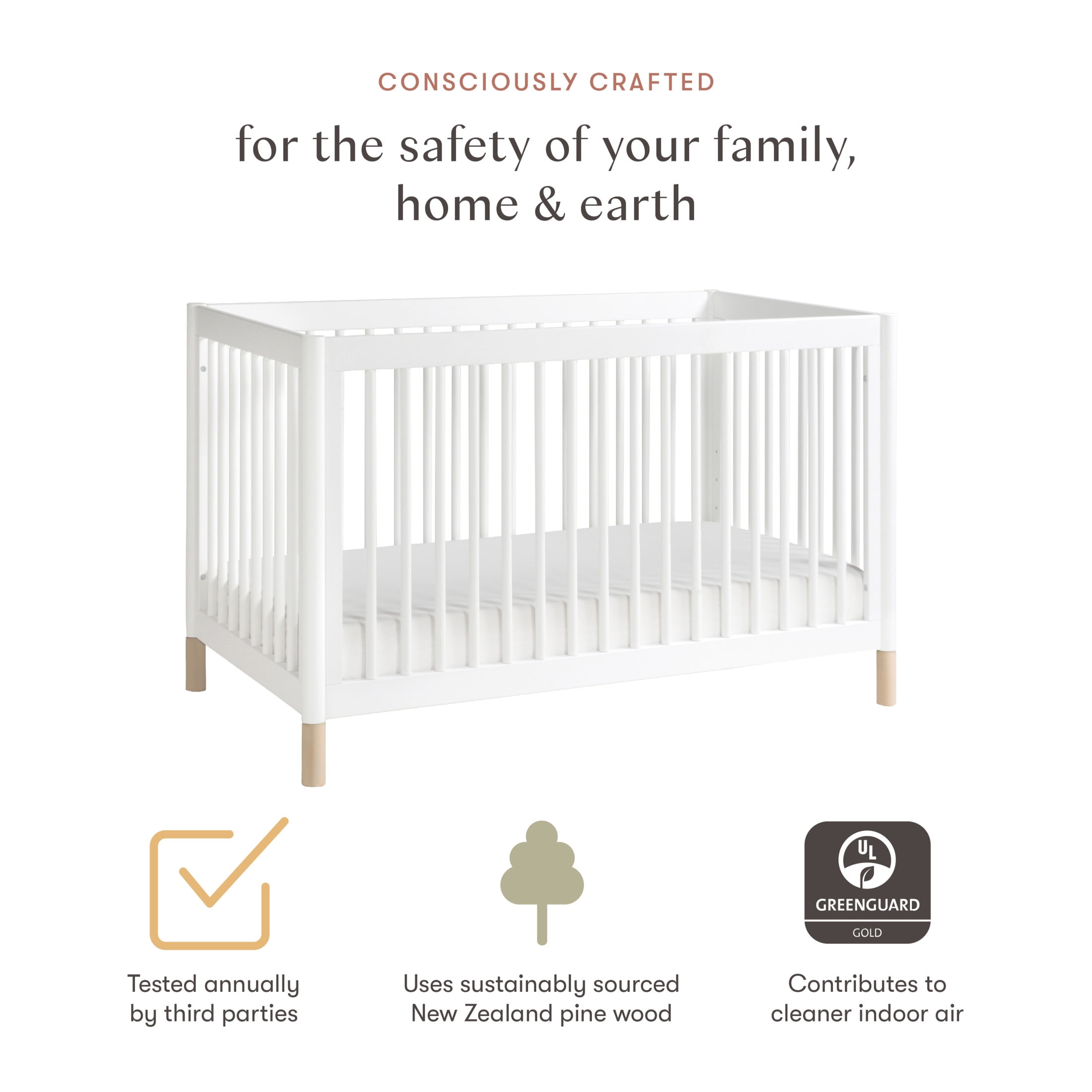 Babyletto Gelato 4-in-1 Convertible Crib with Toddler Bed Conversion Kit