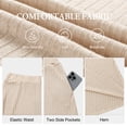 thumbnail image 6 of AskLazy Women's Maxi Skirt with Pockets,Ribbed Knit High Waisted Flowy A-Line Maxi Skirt,Comfortable Casual Wear,Family,Apricot,XL, 6 of 9