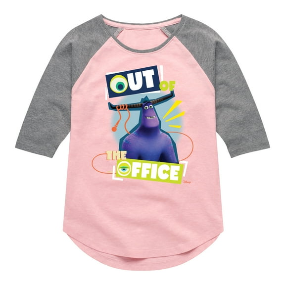 Monsters Inc. - Out Of The Office Tylor - Toddler & Youth Girls Raglan Graphic T-Shirt
