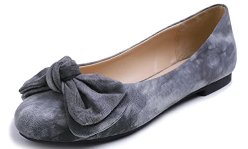 Leather-trimmed ballet flats