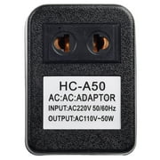 220V to 110V 50W Step Up and Down Power Voltage Converter Watt Transformer for Travel (Black, 50W)