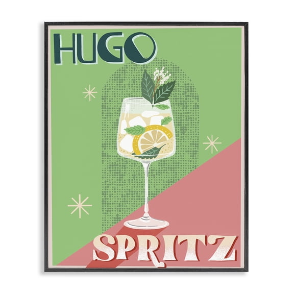 Stupell Industries Hugo Spritz Cocktail Food & Beverage Painting Black Framed Art Print Wall Art, 11 x 14