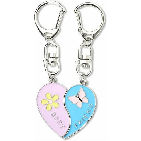Best Friend Keychains for 2 BFF Bestie Birthday Gifts for Women Teen Girls Party Favors Long Distance Friendship Gift Ideas Graduation Gifts for Friends Female Matching Heart Puzzle Keychain