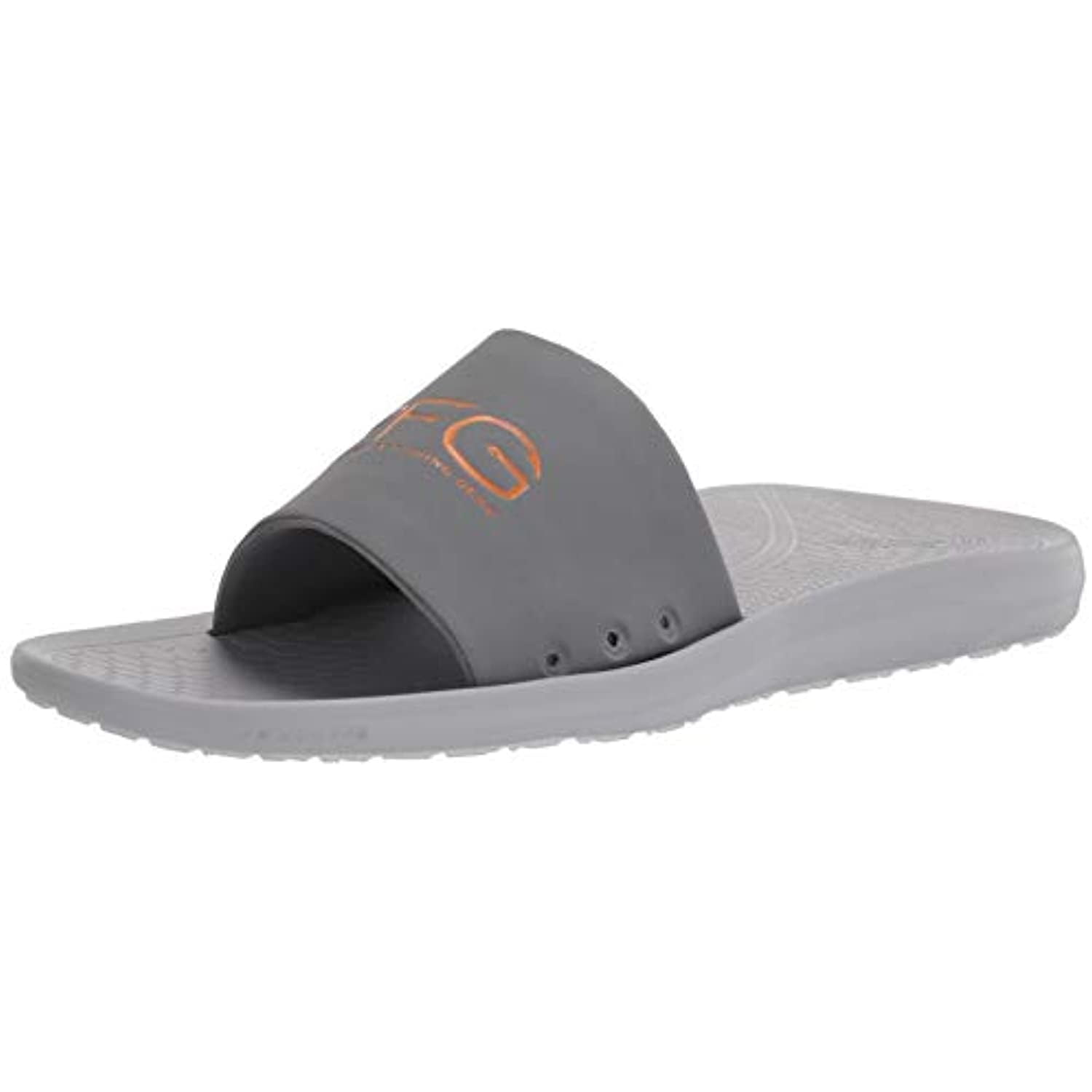 Columbia Men's Yachtrocker PFG Slide Sport Sandal, Ti Grey Steel/Light Orange, 10