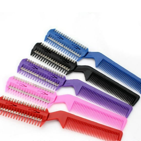 Professional Trimmer Razor Dual Side Cutting Scissors Hair Thinning Comb Slim Haircuts Cutting Tool Blade Barber Cut Hair Brush Tools Double Edge Razor