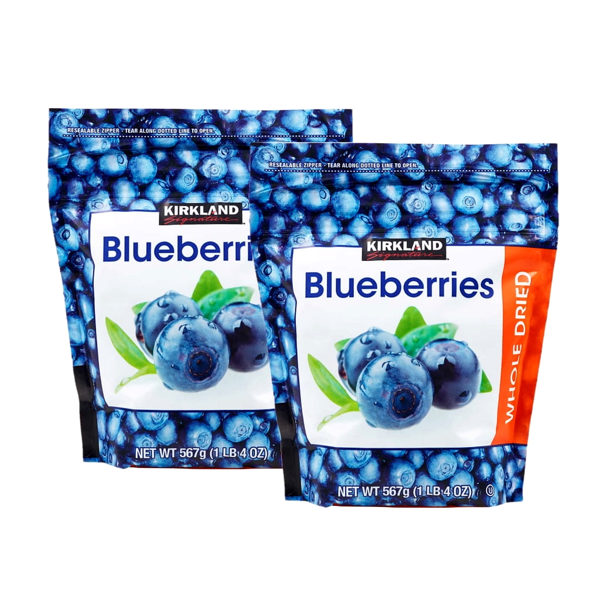 2 Pack | Kirkland Signature Whole Dried Blueberries, 20 oz Bag