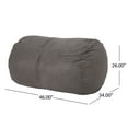 thumbnail image 4 of Lazy Sofa Chair Michael 4 Foot Cylindrical Suede Bean Bag, Charcoal,Living Room Bean Bag, 4 of 5