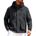 thumbnail image 3 of Men's Lightweight Windbreaker Jacket Outdoor Hiking Mountaineering Cycling Running Work Coat Shell 100% Polyester Windproof Water Repellent Casual Travel Duty Gear | JASKFLY,Black M, 3 of 9