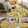 thumbnail image 5 of Round Rug 7Ft Washable Non-Slip, Green Orange Circle Area Rugs for Living Room Bedroom, Summer Botanical Leaves Watercolor Checkered Indoor Floor Mats Carpet Runner for Home Decor Aesthetic, 5 of 8