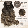 thumbnail image 3 of CREAMILY Long Wavy Curly Clip in Hair Extensions for Women Brown Highlight Blonde Synthetic Thick Hairpieces（23in,4pcs）, 3 of 7