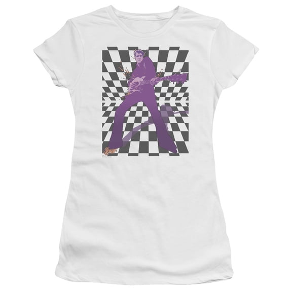 Elvis Presley Lets Rock S/S Junior Women's T-Shirt Sheer White