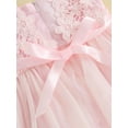 thumbnail image 6 of Hirigin Kids Baby Girl Crochet Lace Dress Sleeveless Floral Princess Dresses Fancy Gown Wedding Party Dresses 2-7 Years, 6 of 7