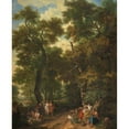 thumbnail image 2 of Jurriaan Andriessen 15x18 Gold Ornate Wood Frame and Double Matted Museum Art Print Titled - Arcadian Landscape with Musician and Dancing Shepherds (1771), 2 of 4